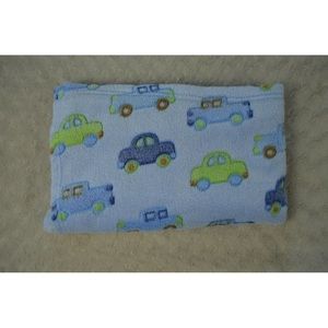 Cutie Pie Blue Cars Trucks Baby Blanket Green Brown Vehicles Automobile Lovey